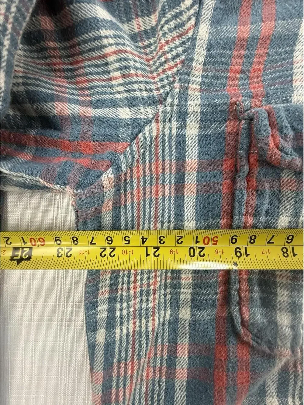 J Crew Slim Fit Plaid Flannel Shirt Jacket Mens Medium Blue Red Button Front